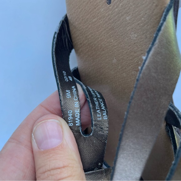 Clarks Bendables Bronze Metallic  Leather 9M Heel Slip On Sandal Shoe Mule - Picture 3 of 9